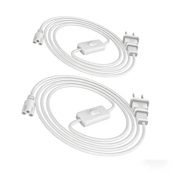 CNSUNWAY LIGHTING 5FT Plug Power Cord with On/Off Switch,1.5M 2-Prong Plug Power Wire for T5 T8 LED Tube Power Extension Cable, Integrated LED Shop Light Fixture,2P