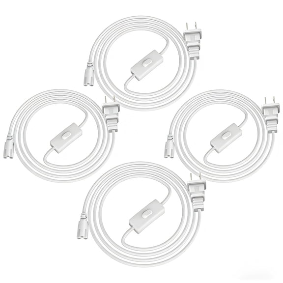 CNSUNWAY LIGHTING 5FT Plug Power Cord with On/Off Switch,1.5M 2-Prong Plug Power Wire for T5 T8 LED Tube Power Extension Cable, Integrated LED Shop Light Fixture,4P