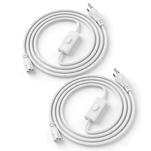 CNSUNWAY LIGHTING 5FT Plug Power Cord with On/Off Switch,1.5M 3-Prong Plug Power Wire for T5 T8 LED Tube Power Extension Cable, Integrated LED Shop Light Fixture,2P