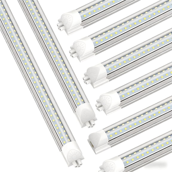 CNSUNWAY LIGHTING 5FT T8 LED Shop Light, V-Shape 50W 6500LM 6000K Cool White, for Garage, Workshop, Warehouse, Basement, ETL Listed, 8-Pack