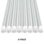 CNSUNWAY T8 LED Shop Light V-Shape, 5FT 50W 7000LM 6000K Cool White, ETL Listed, 8-Pack