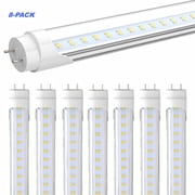 CNSUNWAY T8 LED Light Bulbs, 4FT 28W 4060LM, Single or Double End Powered, Plug and Play or Ballast Bypass, 6500K, 8-Pack