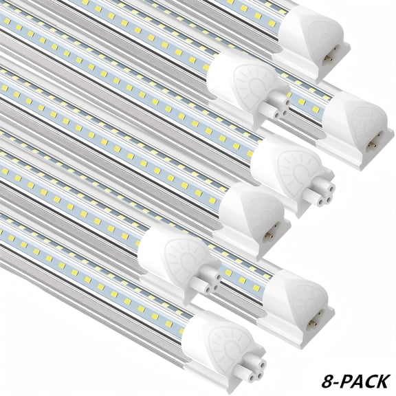 CNSUNWAY V Shape T8 LED Shop Light, 6FT 60W 8400LM 6000K Cool White, ETL 8-Pack