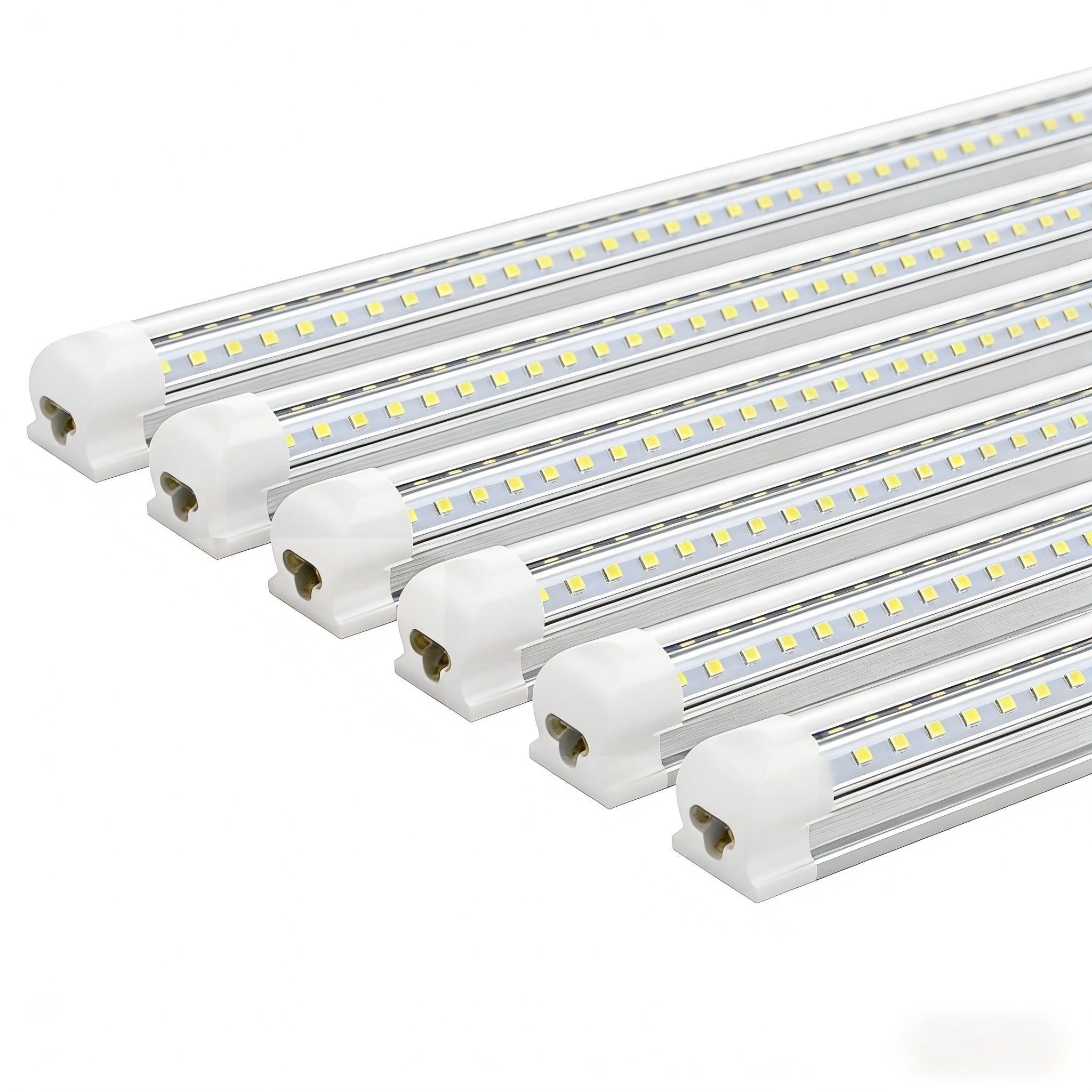 CNSUNWAY LIGHTING V-Shape T8 LED Shop Light 4FT, 40W 5500LM 6500K Cool White, ETL, High Output, Clear Cover, 6-Pack