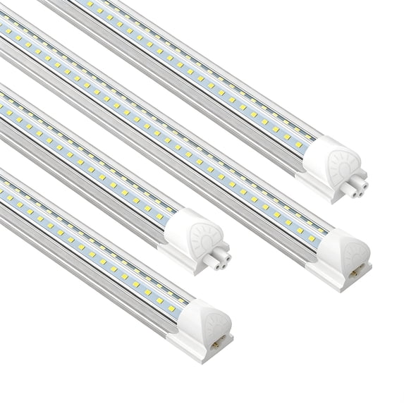 CNSUNWAY LIGHTING V-Shaped T8 LED Shop Lights, 2FT 20W 2600LM, Linkable Fixtures, 6000K Cool White, ETL Listed, 4-Pack