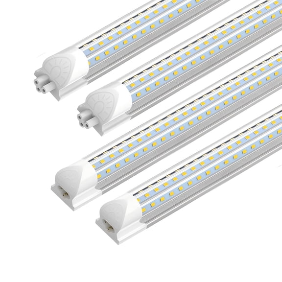 CNSUNWAY T8 2ft LED Shop Light Connectable, 28W 6000K 4200LM, D Shape 4 Pack