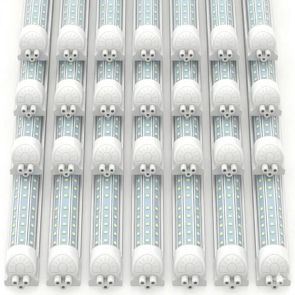 CNSUNWAY T8 4FT LED Shop Light Fixture Linkable, 60W 6000K 9000LM, D Shape 25-Pack