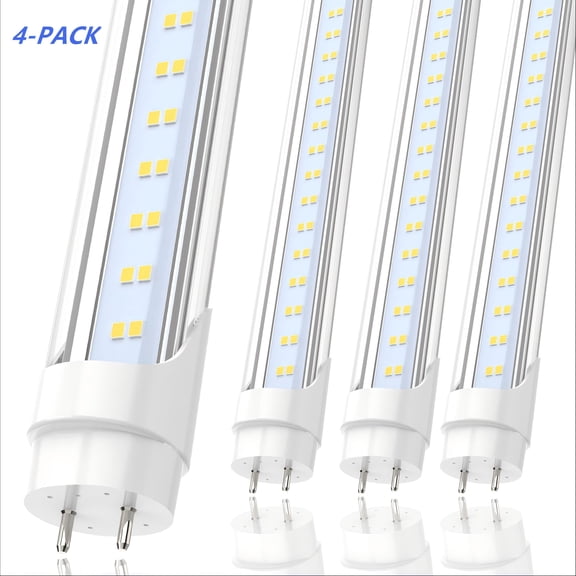 CNSUNWAY T8 LED Light Bulbs, 4FT 28W 4060LM, Single or Double End Powered, Plug and Play or Ballast Bypass, 6500K, 4-Pack
