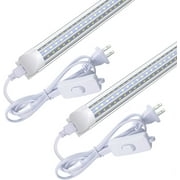 CNSUNWAY T8 2ft LED Shop Light Connectable, D Shape, 24W 5000K Fluorescent Lamp, 2 Pack