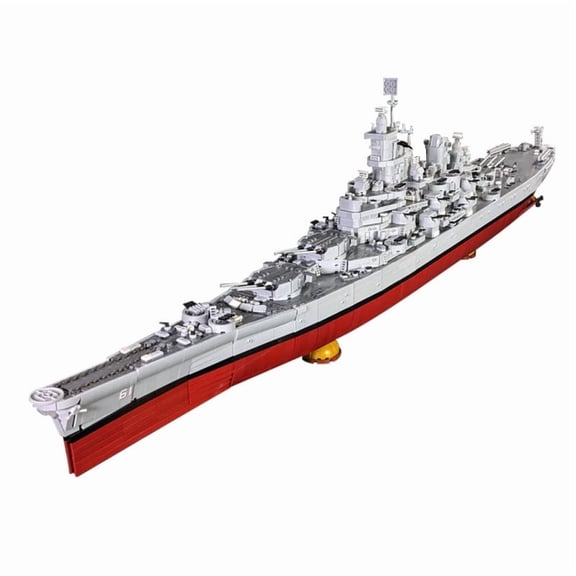 CNV 1331 A1671 USS Iowa Battleship Building Set, WWII US Navy Warship Model, Compatible with Major Building Bricks, Large Scale Display & Collection Toy