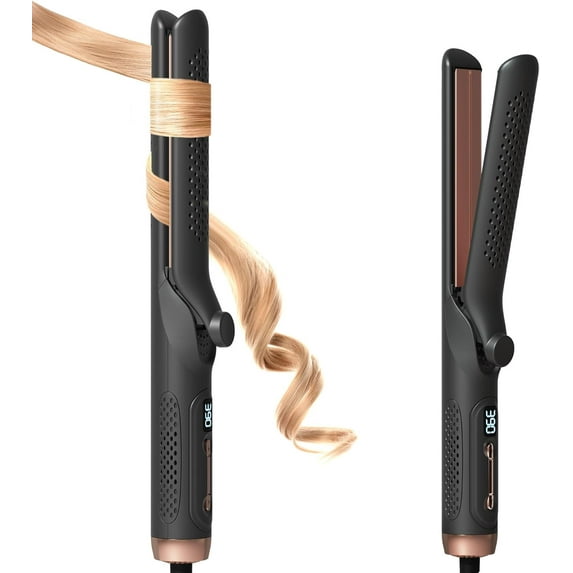 CNV 2-in-1 Hair Straightener and Curler with Cool Air Technology, Professional Flat Iron & Curling Iron Combo with 32 Adjustable Heat Settings
