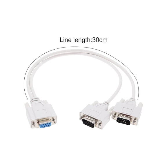 CNV-2Pcs DB9 Serial Splitter Cable Replacement DB9 9 Pin 1 Female Ale to 2 Male Rs232 Serial Splitter Adapter Accessories for Connecting Computers Digital Machine Tools