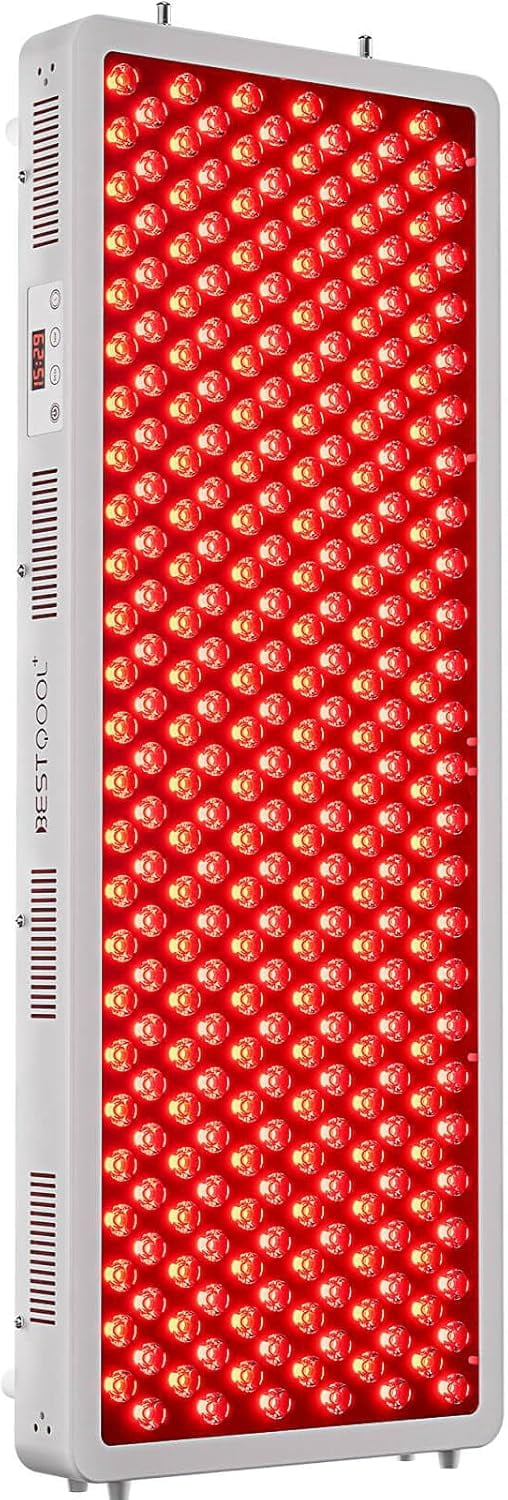 CNV 340W Red Light Therapy Device for Body & Face | 4 Wavelengths Near Infrared Therapy Lamp | Dual Chip 200 Elite LEDs | High Power Home Red Light Panel