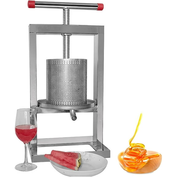 CNV 4L Honey Extractor Manual, Household Honey Press Beeswax Press, Stainless Steel Grape Fruit Juice Making Equipment Beekeeping Tool