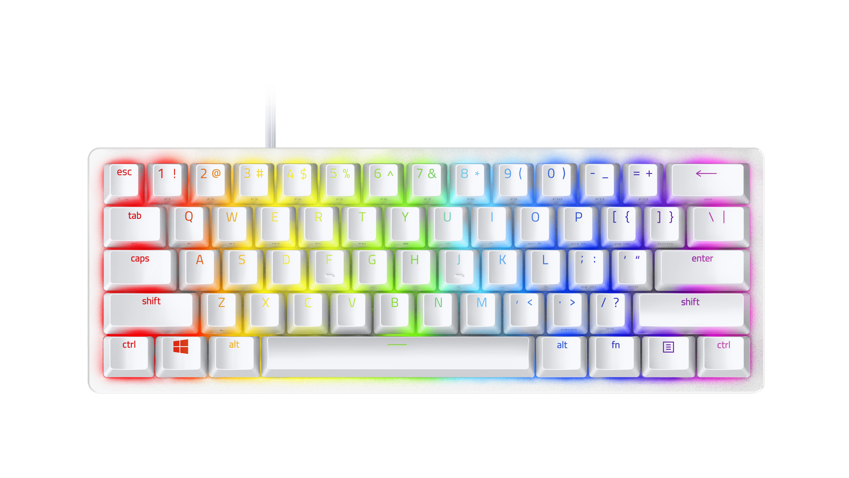 CNV 60% Linear Optical Switch Gaming Keyboard, White Portable Edition