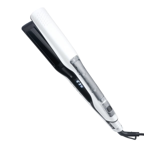 CNV Advanced 15ml Large Reservoir Steam Flat Iron, Professional Ionic Hair Straightener with Moisture-Lock Tech and Digital Display, Rapid Smoothing Styler