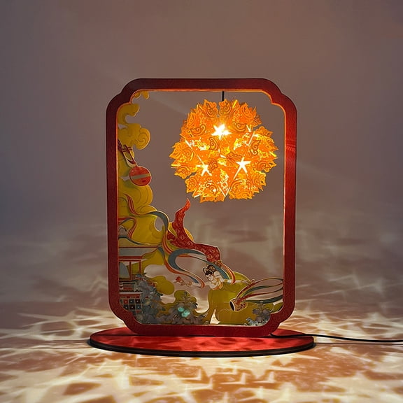CNV Aesthetic Moonlight Shadow Lamp, Creative Desktop Art Ornament, Intricate Silhouette Storytelling Night Light with Soothing Warm Glow, Romantic Bedside Table Decor, Premium Gift Box Included(RED)