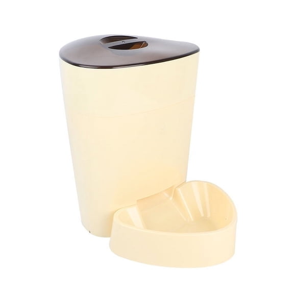 CNV Automatic Pet Feeder Feeder Food Dispenser for Cat Small Dog with Two-Way Splitter up to 6 Meals with Portion Control - Battery and Plug-in Power, Khaki