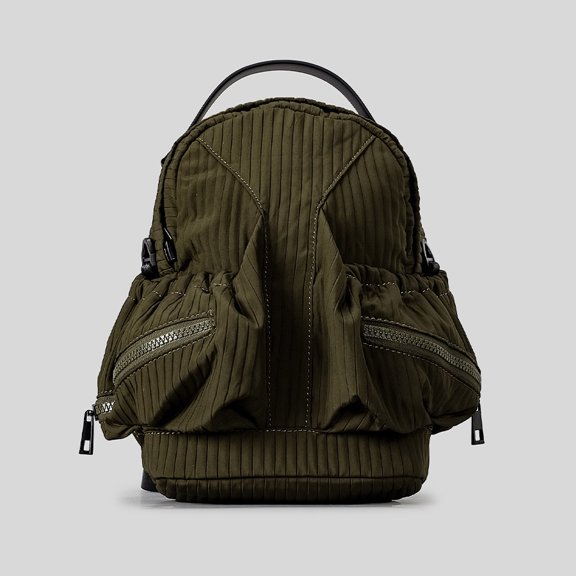 CNV Chic Pleated Nylon Backpack for Women, Lightweight Waterproof Multi-Pocket Commuter Bag