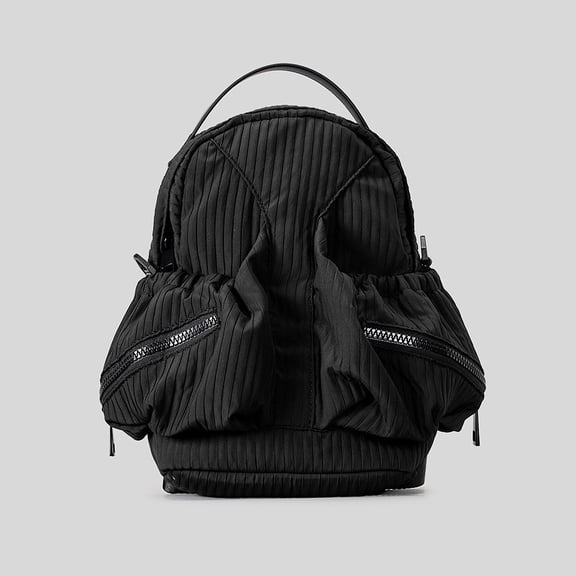 CNV Chic Pleated Nylon Backpack for Women, Lightweight Waterproof Multi-Pocket Commuter Bag
