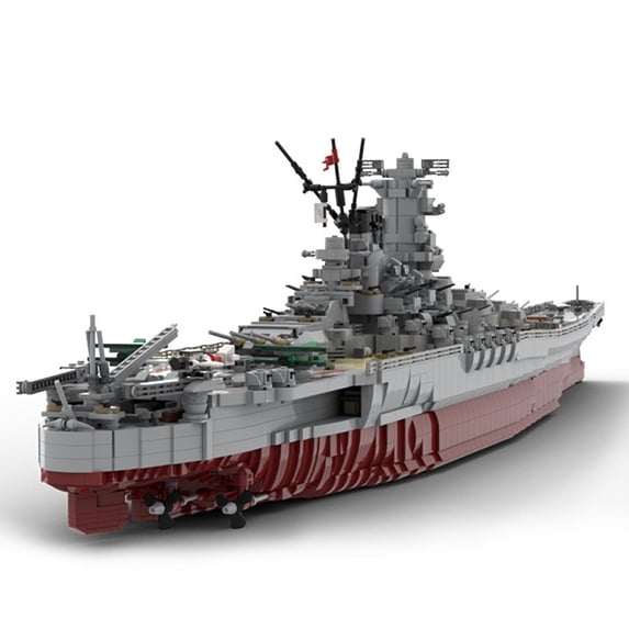 CNV Classic WWII Yamato Battleship Building Bricks Kit, MOC-37260 Large Scale Warship Model, Compatible with Major Bricks, Military Enthusiasts Gift