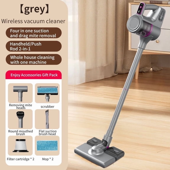 CNV Cordless Stick Vacuum Cleaner with Mopping Function, 4-in-1 Handheld Vacuum with Mite Removal Brush, Powerful 3-Speed Suction for Hard Floor