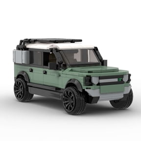 CNV Defender 110 P400 Building Blocks, Green Off-Road SUV with Opening Doors & Roof Rack, Compatible with Major Bricks, Kids Birthday Gift & Car Toy
