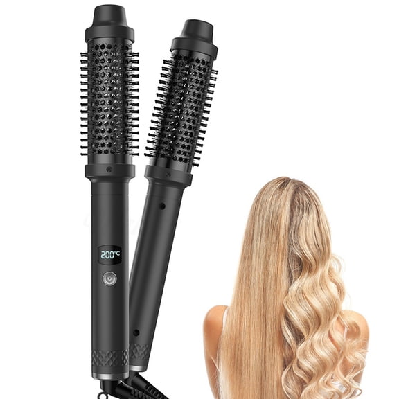 CNV Digital Thermal Hair Styler Wand, Dual PTC Fast Heating Curling Iron Brush for Root Lift and Smooth Finish, Adjustable Temperature Salon-Grade Hair Care Tool with 360° Swivel Cord