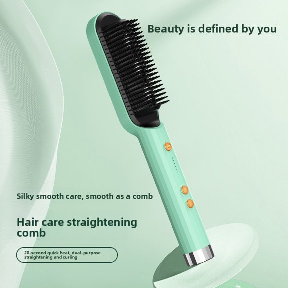 CNV Efficient Thermal Smoothing Comb with Negative Ion Tech, Handheld 2-in-1 Hair Styler with 4 Temp Levels and LED Monitor, Anti-Frizz Home Salon Tool