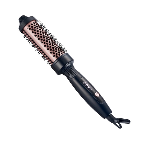 CNV Effortless Volumizing Round Brush with 10 Digital Heat Levels, Ceramic Tourmaline Thermal Comb for Root Lift and Natural Bouncy Waves, Rapid PTC Heating Styler