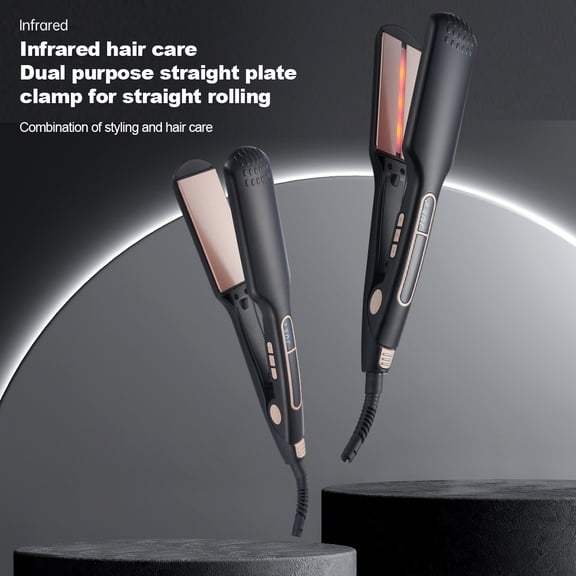 CNV Elite Infrared 2-in-1 Hair Straightener and Curler, Smart LCD Digital Flat Iron with 10 Precise Heat Levels, Ionic Styling Tool for Radiant Shine