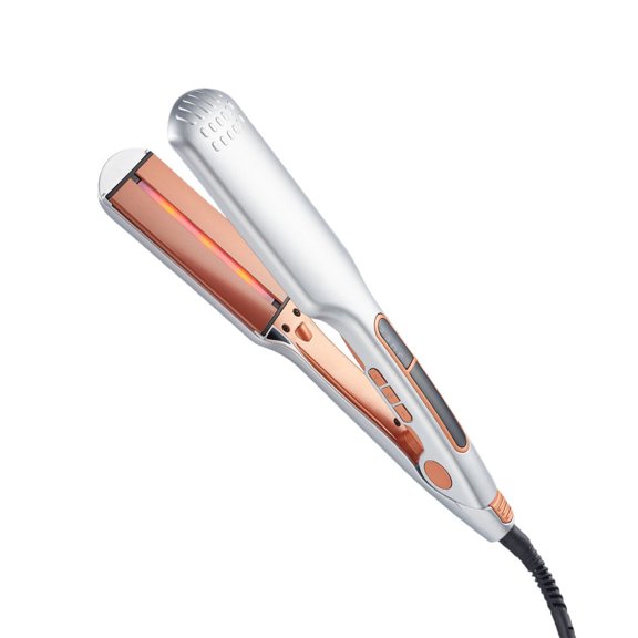 CNV Elite Infrared 2-in-1 Hair Straightener and Curler, Smart LCD Digital Flat Iron with 10 Precise Heat Levels, Ionic Styling Tool for Radiant Shine