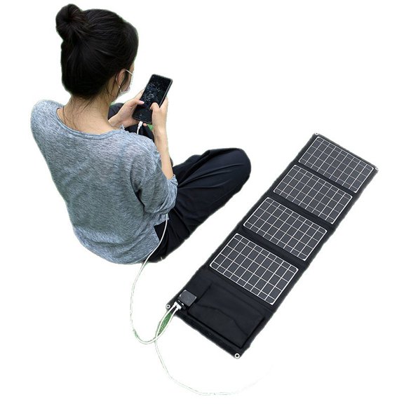 CNV Foldable Monocrystalline Solar Charger Bag, 18V DC & 5V USB Output Portable Solar Panel for Smartphones, Laptops and Power Stations, Weather-Resistant Power Solution for Outdoor Adventure