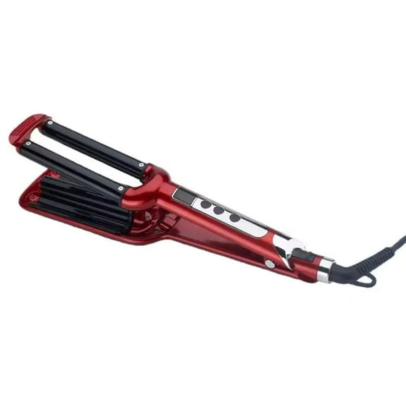 CNV Hair Curler- Professional Glider Ceramic Tourmaline Ionic Flat Iron Hair Straightener Straightens & Curls with Adjustable Temp(Red)