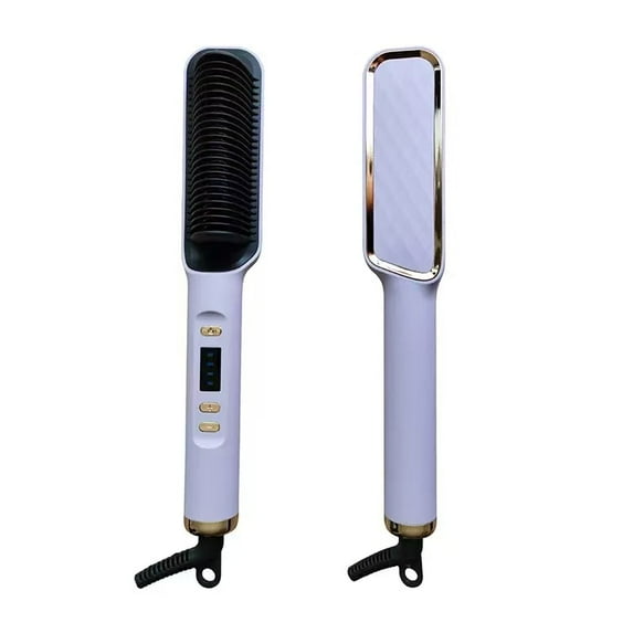 CNV Hair Straightener Brush Hair Straightener Comb Anti-Scald Hair Straightening Brush Fast Heating Ceramic,Best Choice (Color : Purple, Size : 27 * 4.5cm)