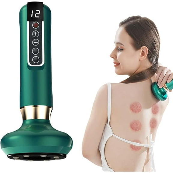 CNV Handheld Cellulite Massager, 2025 New Rechargeable & Cordless Vibrating Anti-Cellulite Massager with 12 Suction Modes, for Legs,Arms,Thighs,Belly,Butt and Neck-Body Shaping Machine (Green)