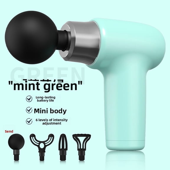 CNV Handheld Mini Percussion Massager with 4 Interchangeable Heads, Professional Muscle Activation Tool for Travel and Home Gym, High-Torque Quiet Motor, Type-C Rechargeable