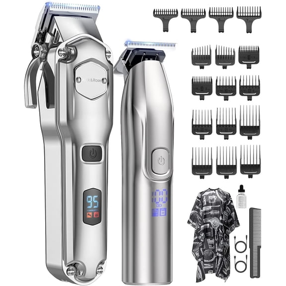 CNV Heavy Duty Electric Hair Grooming Kit, Wireless T-Blade Trimmer and Clipper Combo for Haircut and Beard, High-Performance Barber Machine with USB Charging, Premium Gift for Him