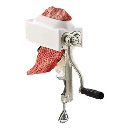 CNV Heavy-Duty Manual Meat Tenderizer Tool, Professional Cast Iron Steak Cuber and Flattening Machine with C-Clamp Base, Hand-Crank Kitchen Gadget for Beef, Pork, and Chicken