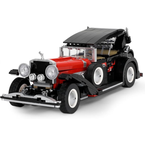 CNV High-Detail Classic Car Building Toy, Retro Luxury Sedan Model Construction Kit, Creative DIY Desktop Ornament for Car Enthusiasts and Brick Collectors, Exquisite Display Piece