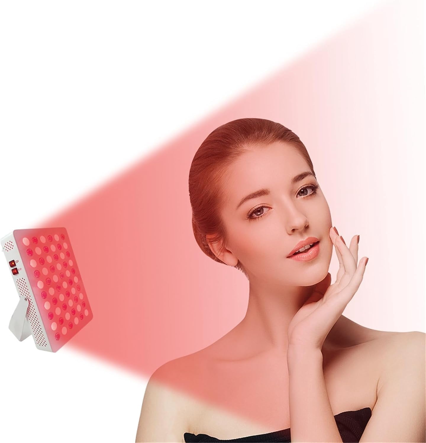 CNV High Power Red Light Beauty Panel for Skin Care, 60-LED Dual Chip 660nm & 850nm Near-Infrared Lamp with Adjustable Stand, Facial & Body Light Device for Home Spa Routine