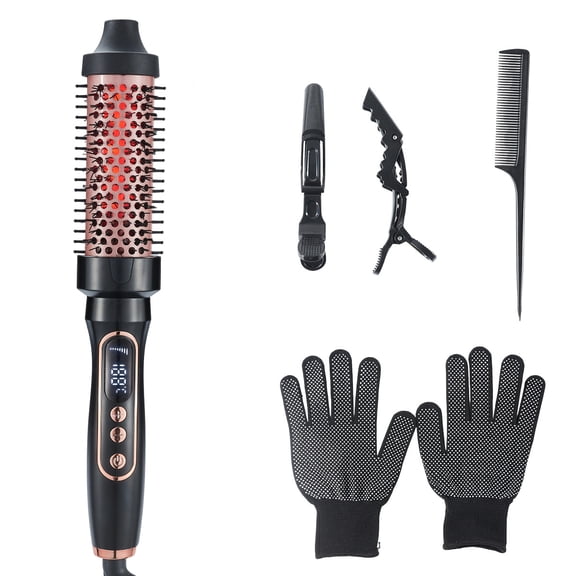 CNV Infelligent Electric Volumizing Brush with Infrared Heat Care, 1.25 Inch Ceramic Thermal Styler for All Hair Types, 30s Rapid Heating Professional Salon Tool