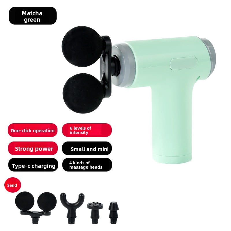 CNV Innovative Dual-Head Mini Massage Gun for Muscle Recovery, Portable Double-Node Percussion Massager with 6 Speeds, Deep Tissue Handheld Quiet Device, Type-C