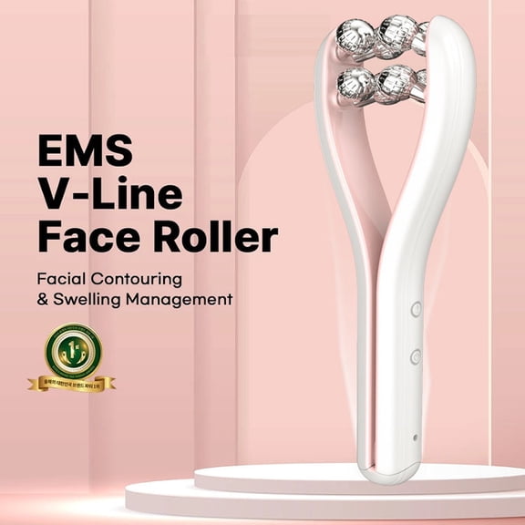 CNV Intelligent 8-Ball Face Sculpting Roller, EMS Pulse Skin Vitalizer with 360 °   Rotating Nodes, Ergonomic Handheld Massager for Jawline and Neck Wellness, Type-C