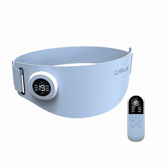 CNV Intelligent Remote-Controlled EMS Core Belt with Soothing Heat, 19 Intensity Levels Abdominal Stimulator for Muscle Activation, Rechargeable Wellness Wrap, Blue