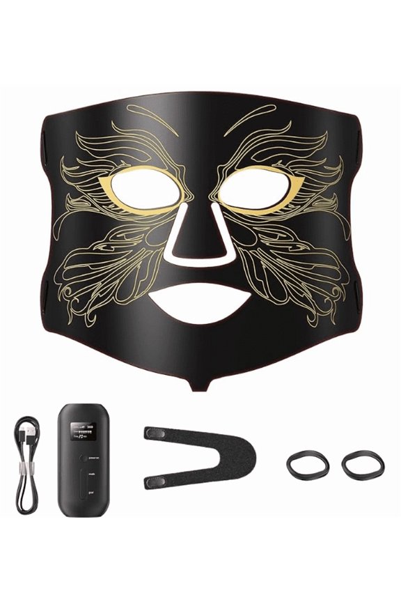 LED Light Therapy mask Red Light Therapy for Face and Neck, 7 Colors Red Light Therapy Mask, Led Face Mask Light Therapy with 324 LED, 5 Brightness Levels & 20 Mins Timer for Home & Travel