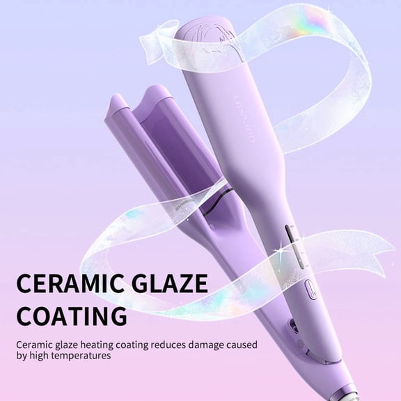 CNV Luminous Ceramic Dual Wand Hair Styler for S-Waves, Constant Temperature Waver with Frizz-Control Ionic Tech, Beginner-Friendly Styling Tool