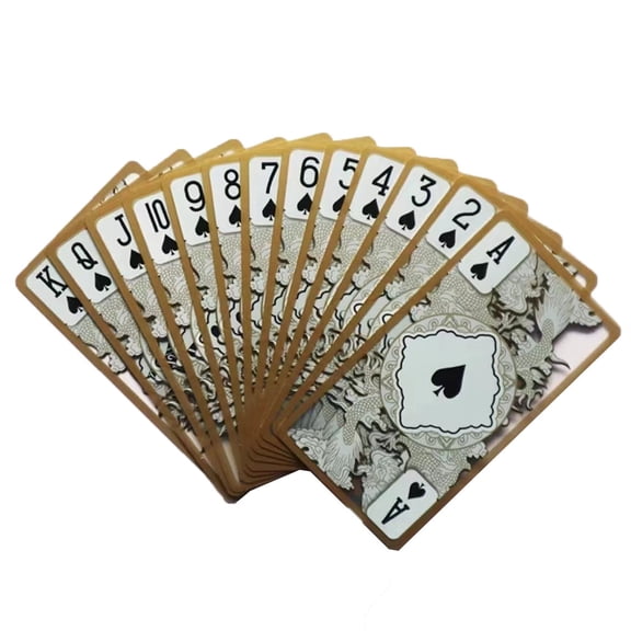 CNV Luxury Gold Leaf Style Waterproof Playing Cards, Premium 54-Card Deck with Elegant Engraved Patterns, Durable Crystal PVC Poker Set for Parties and Travel, Unique Gift for Gamers