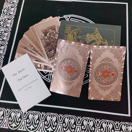 CNV Luxury Laser Gold Foil Tarot Card Set, Traditional Rider Waite Deck for Meditation and Self-Reflection, Waterproof PVC Playing Cards with Exquisite Flip-top Box, Artistic Collection