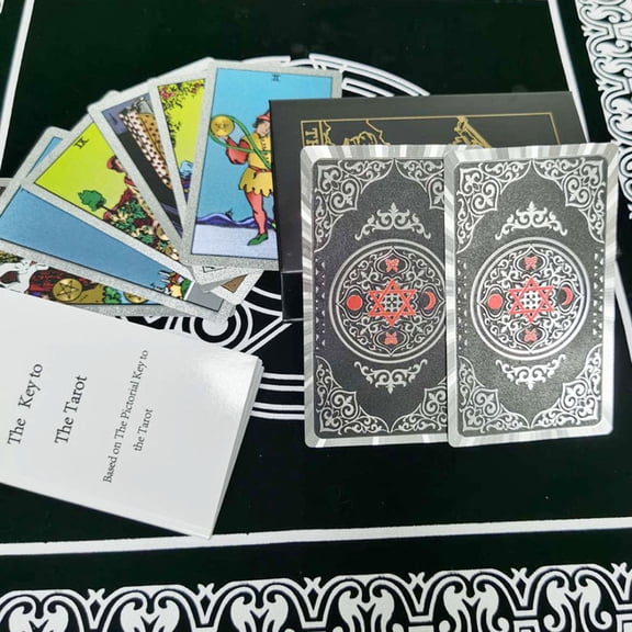 CNV Luxury Laser Gold Foil Tarot Card Set, Traditional Rider Waite Deck for Meditation and Self-Reflection, Waterproof PVC Playing Cards with Exquisite Flip-top Box, Artistic Collection